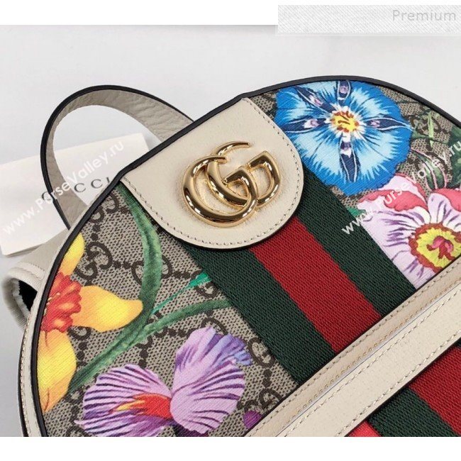 Gucci Ophidia GG Flora Small Backpack 547965 White 2019 (DLH-9110522)