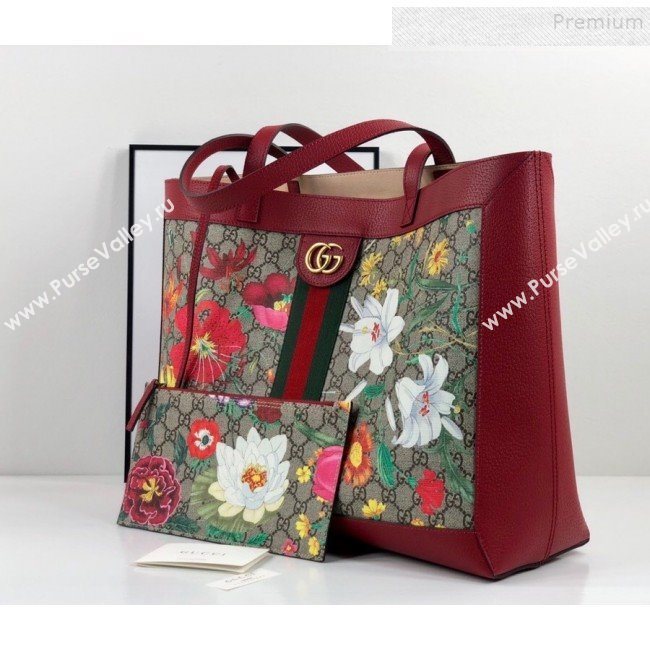 Gucci Ophidia GG Flora Medium Tote 547947 Red 2019 (DLH-9110524)
