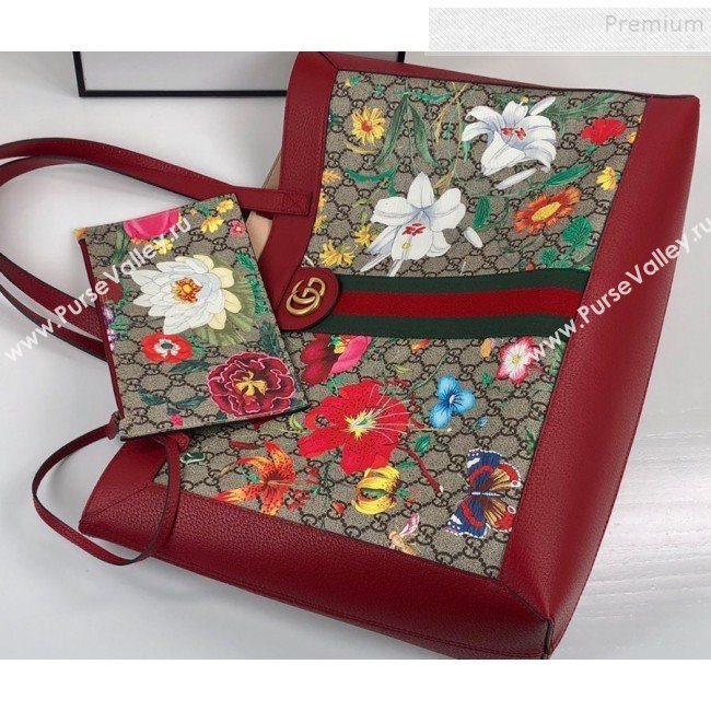 Gucci Ophidia GG Flora Medium Tote 547947 Red 2019 (DLH-9110524)