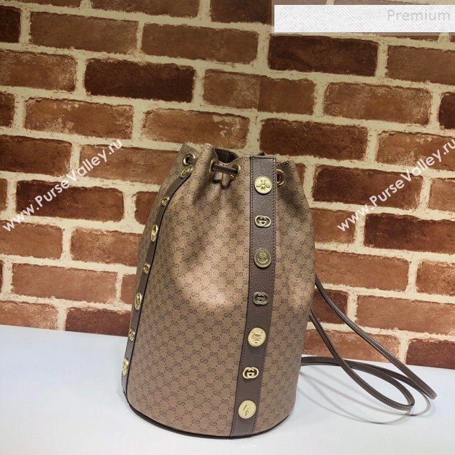 Gucci Mini GG Supreme Drawstring Backpack 574775 Beige 2019 (DLH-9110527)