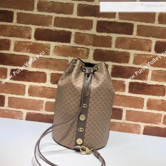 Gucci Mini GG Supreme Drawstring Backpack 574775 Beige 2019 (DLH-9110527)