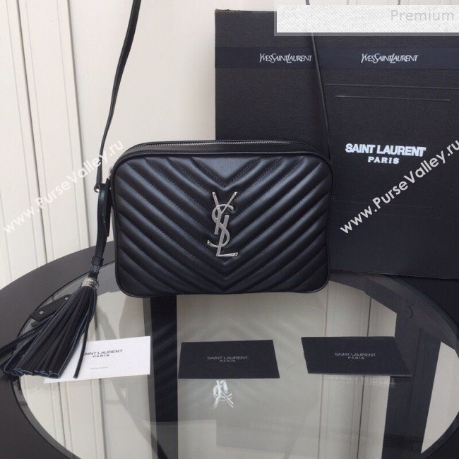 Saint Laurent Lou Camera Shoulder Bag in Quilted Leather 520534 Black/Silver 2019 (XYD-9110537)