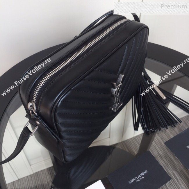 Saint Laurent Lou Camera Shoulder Bag in Quilted Leather 520534 Black/Silver 2019 (XYD-9110537)