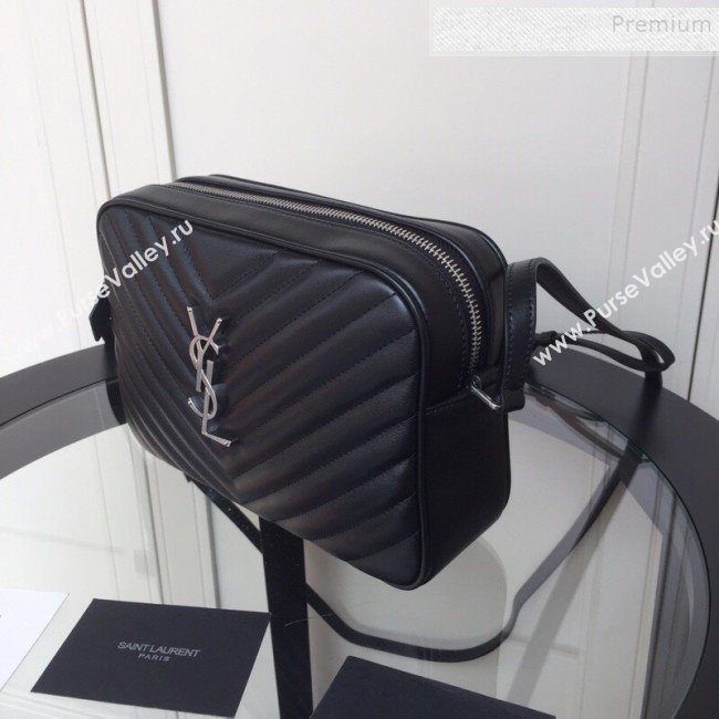 Saint Laurent Lou Camera Shoulder Bag in Quilted Leather 520534 Black/Silver 2019 (XYD-9110537)