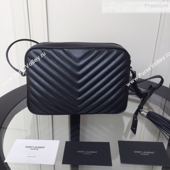 Saint Laurent Lou Camera Shoulder Bag in Quilted Leather 520534 Black/Silver 2019 (XYD-9110537)