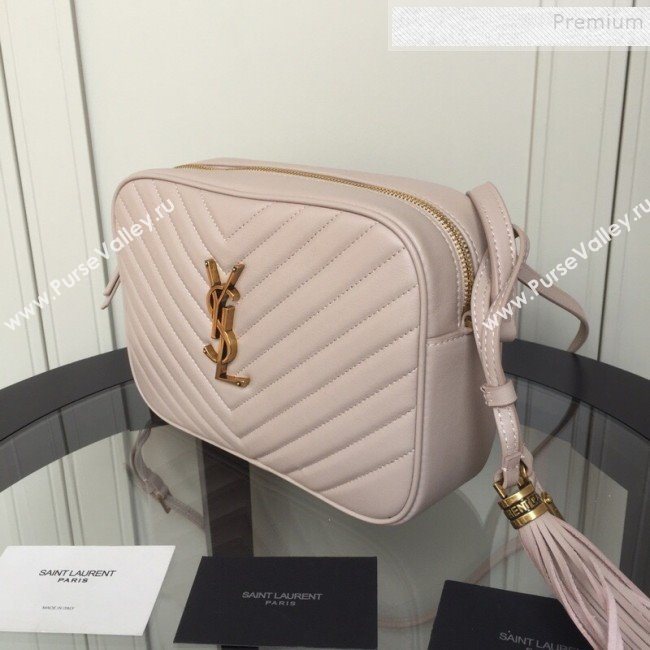 Saint Laurent Lou Camera Shoulder Bag in Quilted Leather 520534 Light Pink 2019 (XYD-9110536)