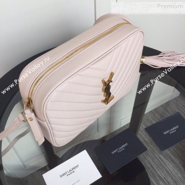 Saint Laurent Lou Camera Shoulder Bag in Quilted Leather 520534 Light Pink 2019 (XYD-9110536)
