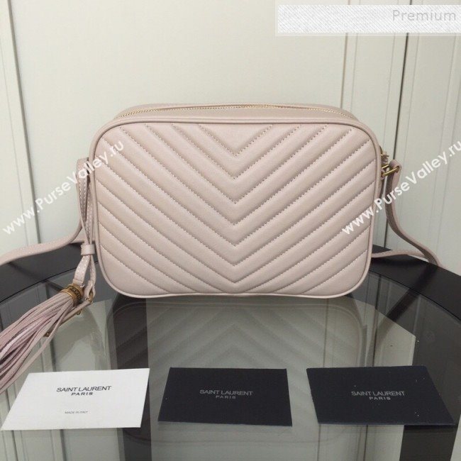 Saint Laurent Lou Camera Shoulder Bag in Quilted Leather 520534 Light Pink 2019 (XYD-9110536)