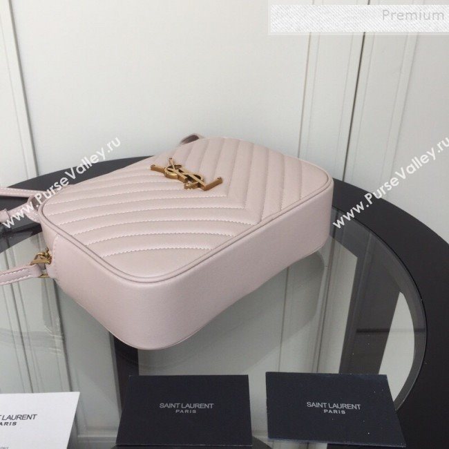 Saint Laurent Lou Camera Shoulder Bag in Quilted Leather 520534 Light Pink 2019 (XYD-9110536)