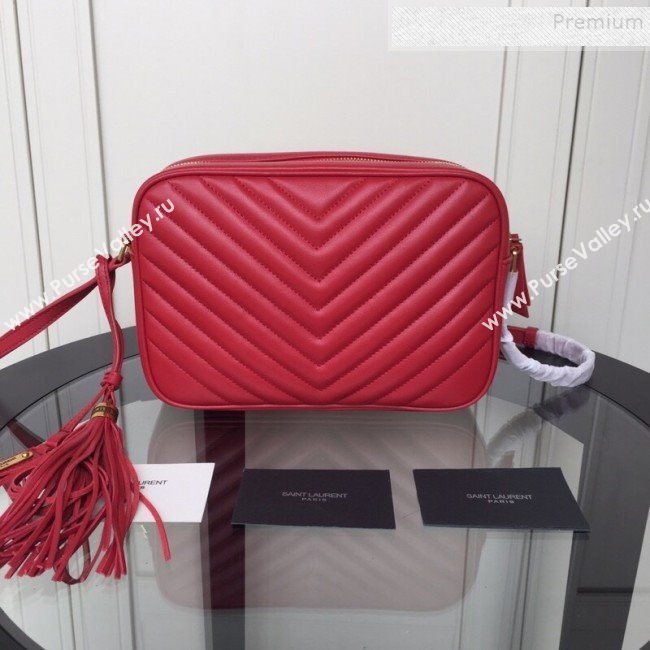 Saint Laurent Lou Camera Shoulder Bag in Quilted Leather 520534 Red 2019 (XYD-9110540)