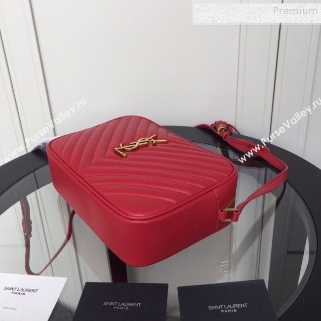 Saint Laurent Lou Camera Shoulder Bag in Quilted Leather 520534 Red 2019 (XYD-9110540)