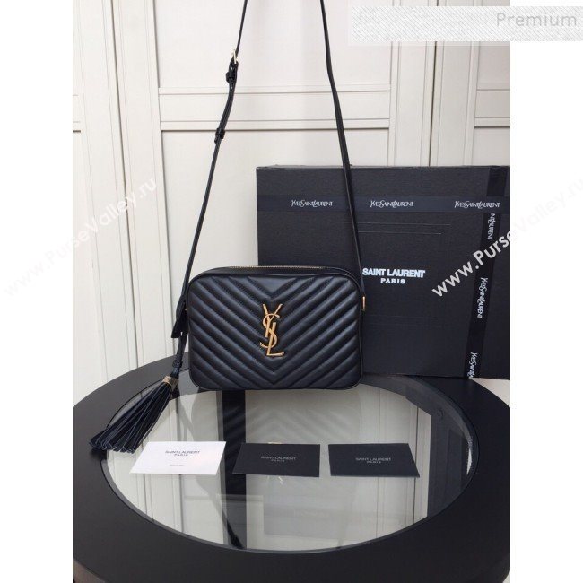 Saint Laurent Lou Camera Shoulder Bag in Quilted Leather 520534 Black/Gold 2019 (XYD-9110538)