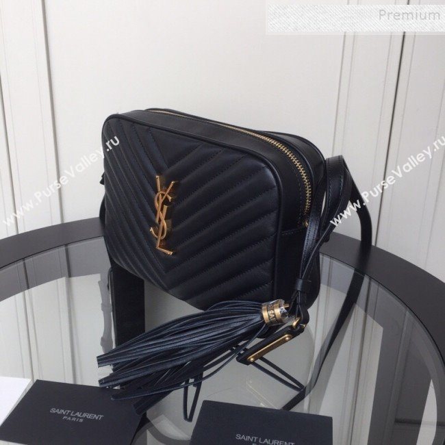 Saint Laurent Lou Camera Shoulder Bag in Quilted Leather 520534 Black/Gold 2019 (XYD-9110538)