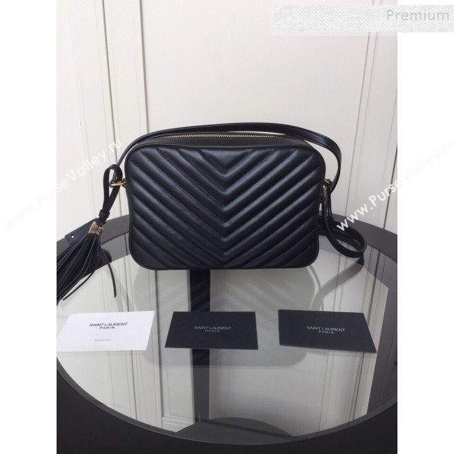 Saint Laurent Lou Camera Shoulder Bag in Quilted Leather 520534 Black/Gold 2019 (XYD-9110538)