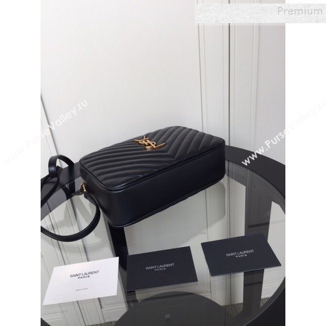 Saint Laurent Lou Camera Shoulder Bag in Quilted Leather 520534 Black/Gold 2019 (XYD-9110538)