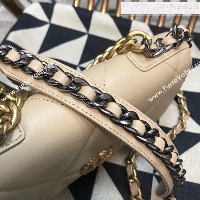 Chanel 19 Quilted Goatskin Wallet on Chain WOC AP0957 Nude 2019 (JDH-9110401)