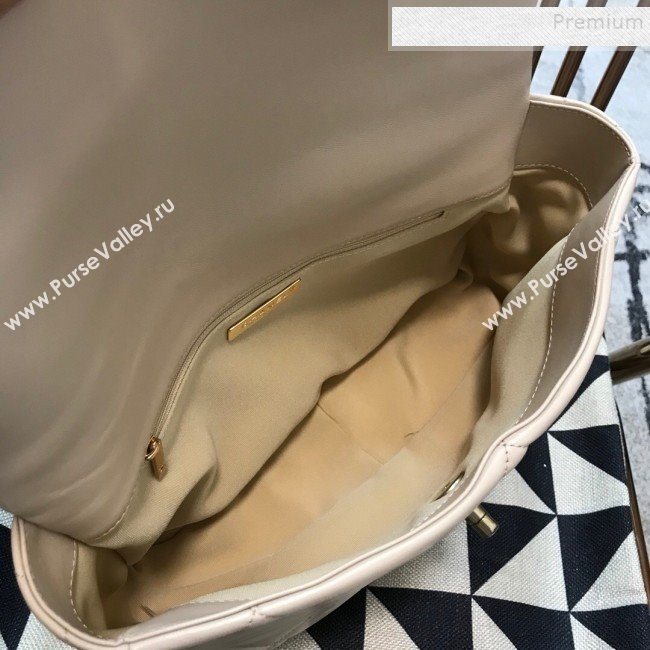 Chanel 19 Large Quilted Goatskin Flap Bag AS1161 Nude 2019 (JDH-9110405)