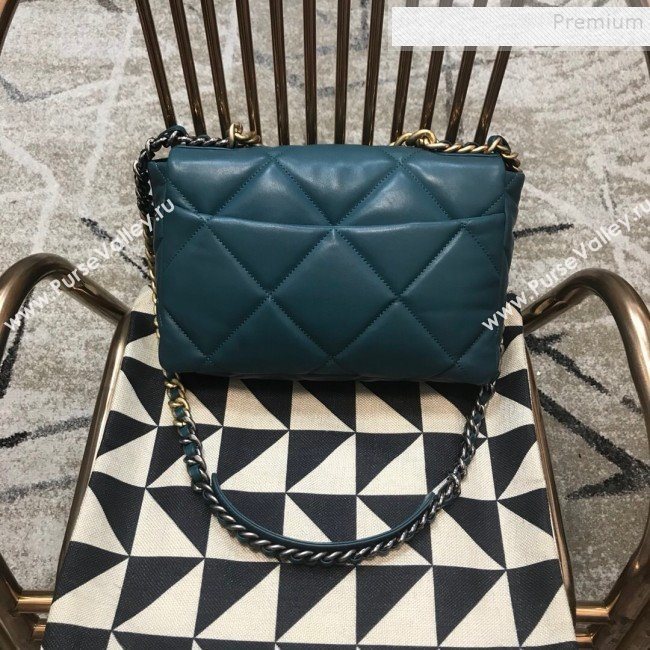 Chanel 19 Large Quilted Goatskin Flap Bag AS1161 Green 2019 (JDH-9110407)