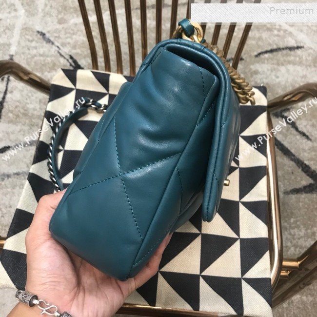 Chanel 19 Large Quilted Goatskin Flap Bag AS1161 Green 2019 (JDH-9110407)