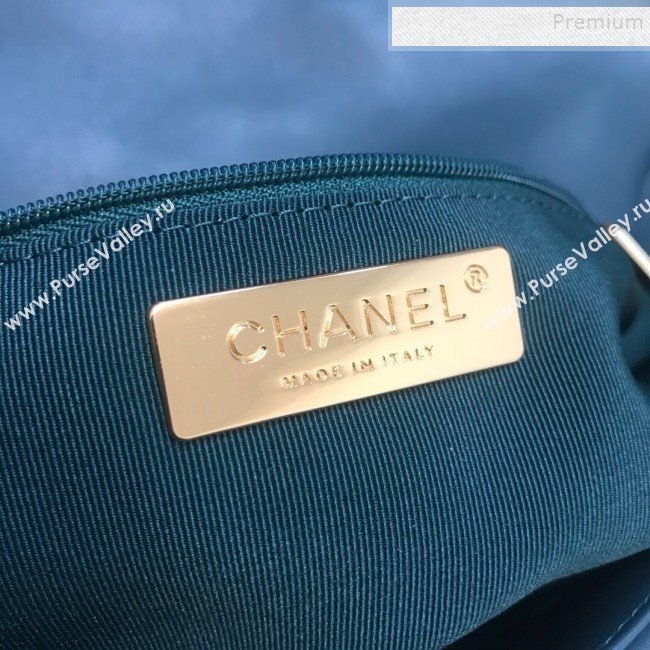 Chanel 19 Large Quilted Goatskin Flap Bag AS1161 Green 2019 (JDH-9110407)