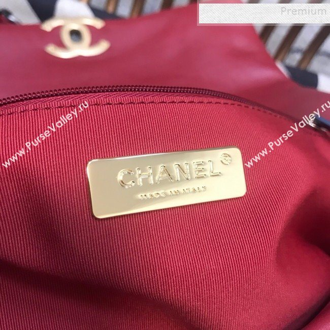 Chanel 19 Large Quilted Goatskin Flap Bag AS1161 Dark Red 2019 (JDH-9110408)