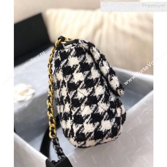 Chanel 19 Large Houndstooth Tweed Flap Bag AS1161 Black/White 2019 (YD-9110412)