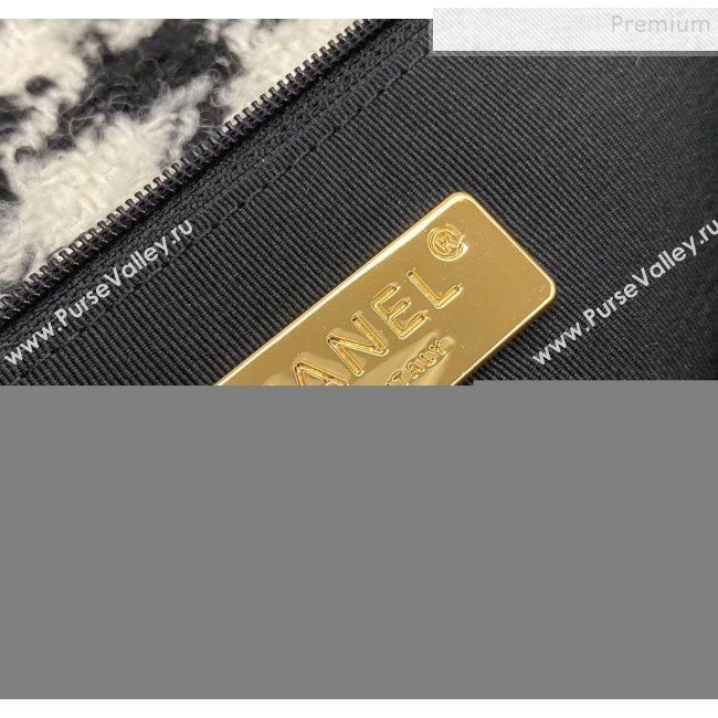 Chanel 19 Large Houndstooth Tweed Flap Bag AS1161 Black/White 2019 (YD-9110412)