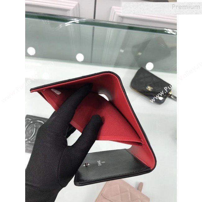 Chanel Quilted Lambskin Small Wallet Black 01 2019 (HOT-9110421)