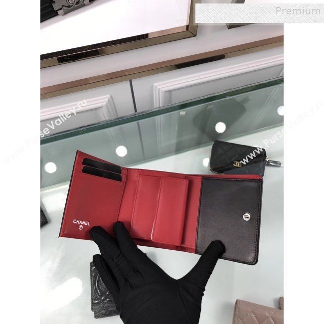 Chanel Quilted Lambskin Small Wallet Black 02 2019 (HOT-9110422)