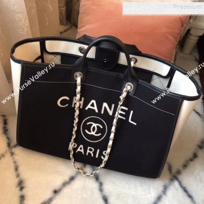 Chanel Deauville Wool Felt Large Shopping Bag A93786 White 2019 (JIYUAN-9110424)