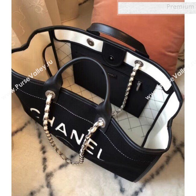 Chanel Deauville Wool Felt Large Shopping Bag A93786 White 2019 (JIYUAN-9110424)