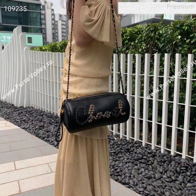 Chanel Calfskin Barrel Clutch/Crossbodody Bag AS1531 Black 2019 (FM-9110432)