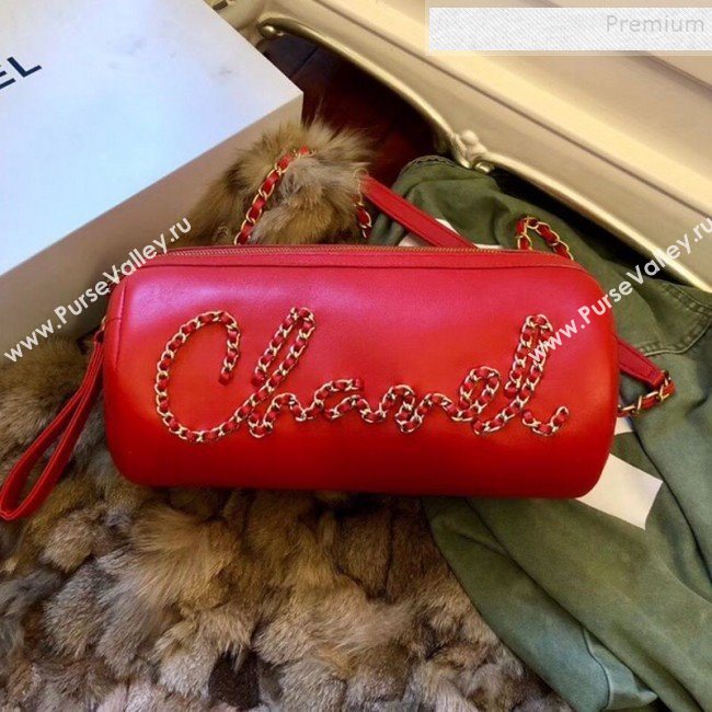 Chanel Calfskin Barrel Clutch/Crossbodody Bag AS1531 Red 2019 (FM-9110431)
