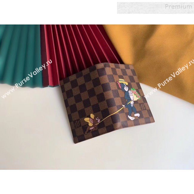 Louis Vuitton Damier Ebene Canvas Tom and Jerry Print Passport Cover N64411 2019 (KIKI-9110803)