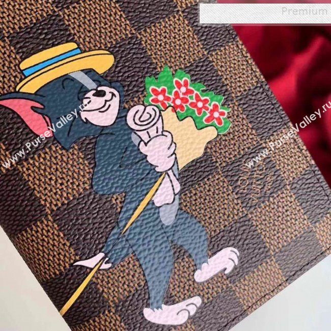 Louis Vuitton Damier Ebene Canvas Tom and Jerry Print Passport Cover N64411 2019 (KIKI-9110803)