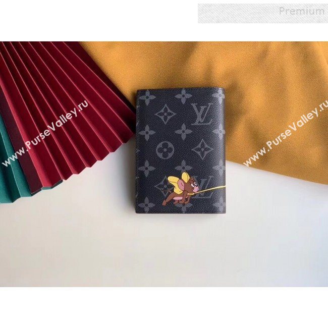 Louis Vuitton Monogram Eclipse Canvas Tom and Jerry Print Passport Cover M64411 2019 (KIKI-9110805)