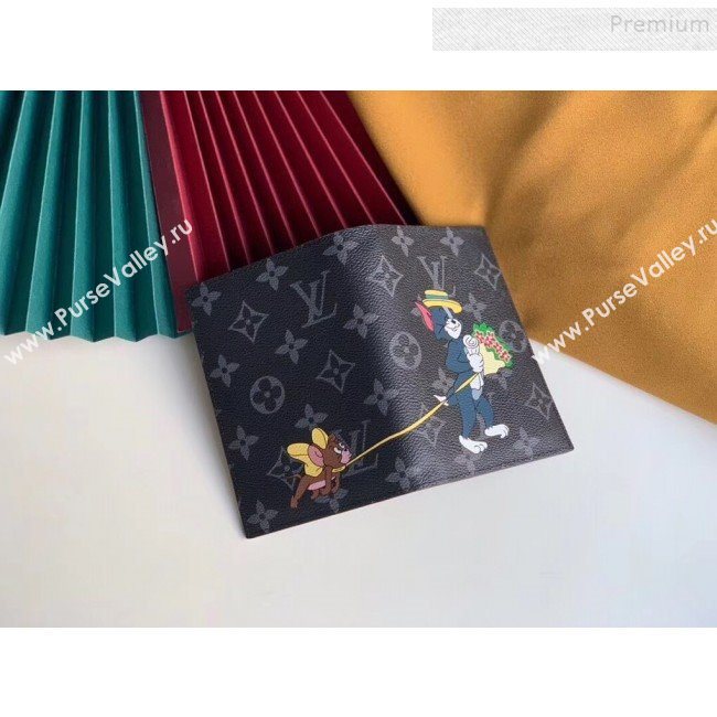 Louis Vuitton Monogram Eclipse Canvas Tom and Jerry Print Passport Cover M64411 2019 (KIKI-9110805)