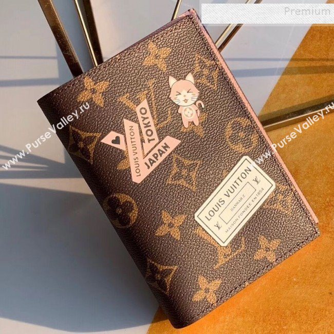 Louis Vuitton Monogram Canvas Cat Print Passport Cover M64411 2019 (KIKI-9110807)