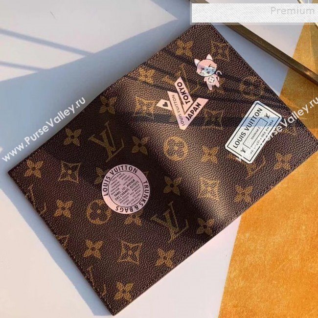 Louis Vuitton Monogram Canvas Cat Print Passport Cover M64411 2019 (KIKI-9110807)