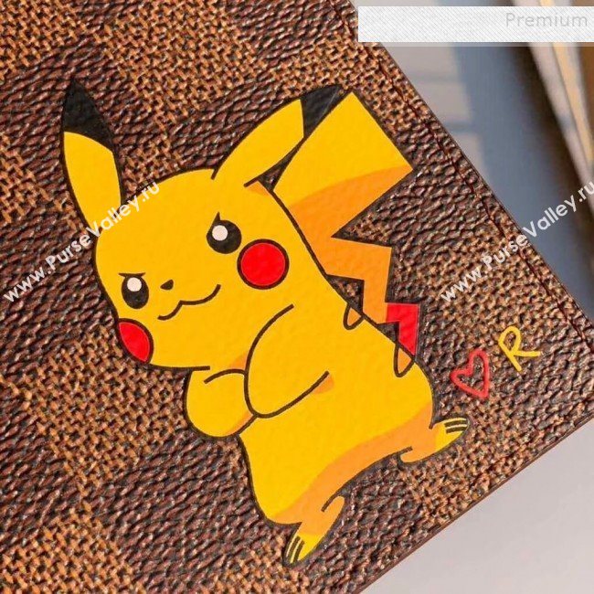 Louis Vuitton Damier Ebene Canvas Pikachu Print Passport Cover M64411 2019 (KIKI-9110810)