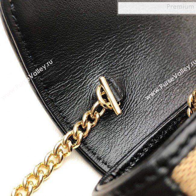 Gucci GG Marmont Canvas Super Mini Bag 574969 Beige/Black 2019 (DLH-9110819)