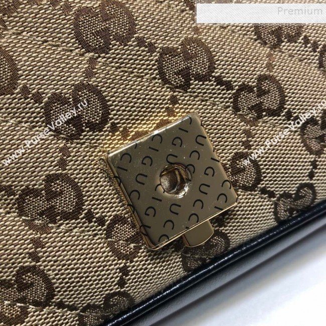 Gucci GG Marmont Canvas Mini Bag ‎446744 Beige/Black 2019 (DLH-9110820)