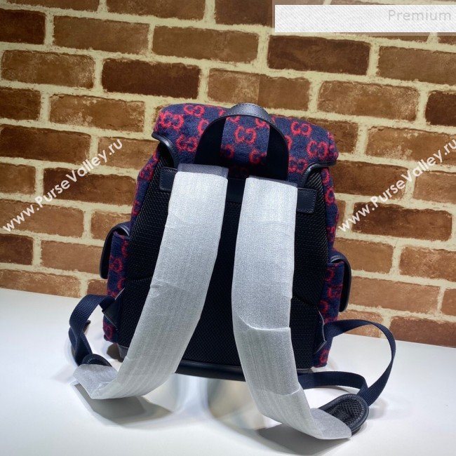 Gucci Small GG Wool Backpack ‎598184 Blue/Red 2020 (DLH-9110821)