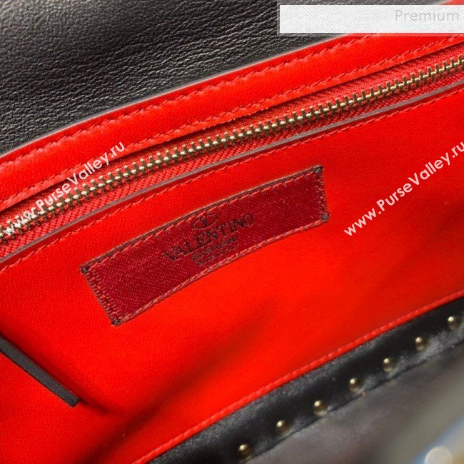 Valentino Rockstud Spike Soft Crinkle Lambskin Medium Bag 0122 Neon Blue 2019 (XYD-9110543)