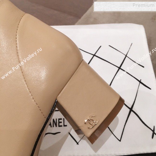 Chanel Lambskin Short Boots Beige 2019 (KL-9110652)