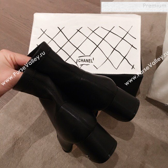 Chanel Lambskin Short Boots Black 04 2019 (KL-9110653)