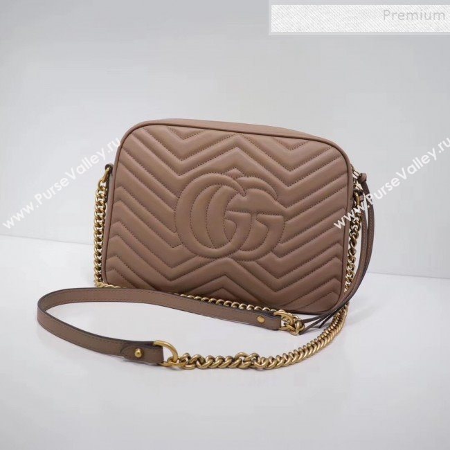 Gucci GG Marmont Matelassé Medium shoulder Bag 443499 Nude (LX-9110481)