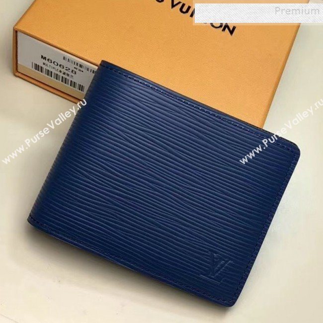 Louis Vuitton Mens Slender ID Epi Leather Wallet M60628 Blue 2019 (LING-9110551)