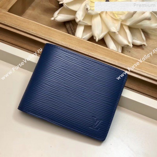 Louis Vuitton Mens Slender ID Epi Leather Wallet M60628 Blue 2019 (LING-9110551)