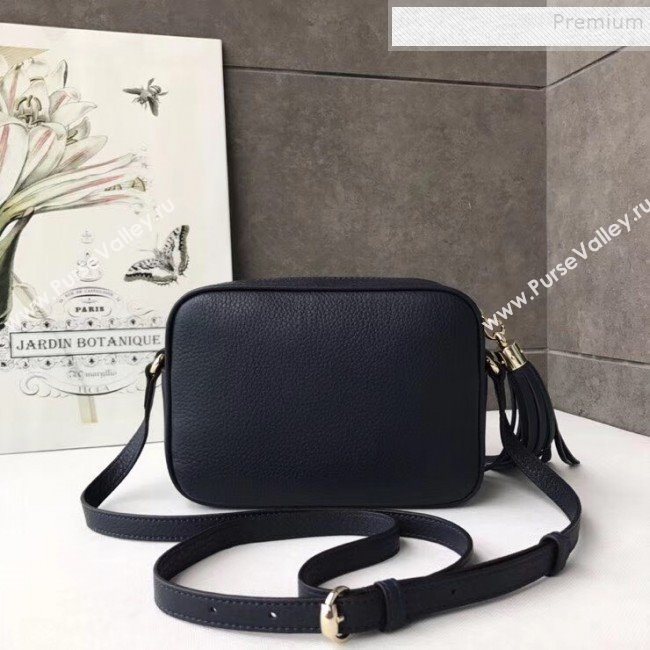 Gucci Soho Small Leather Interlocking G Tassel Disco Camera Bag 308364 Dark Blue 2019 (DLH-9110617)